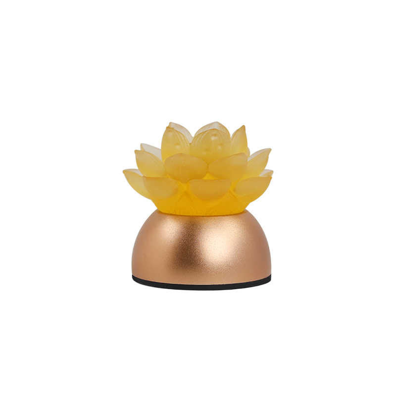 Buddha Stones Lotus Liuli Glass Copper New Begining Home Decoration