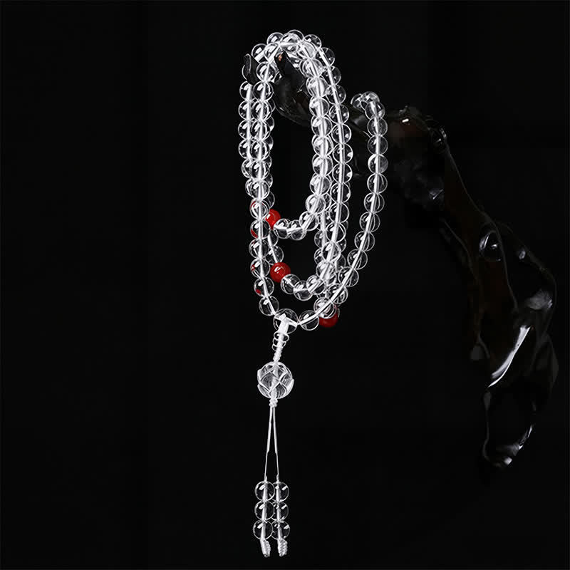 Buddha Stones Liuli Lotus 108 Round Beads Enlightenment Mala