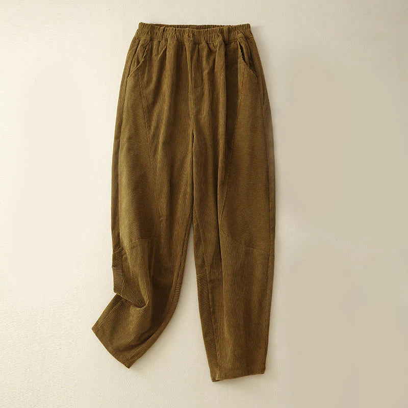Buddha Stones Commute Vintage Plain Women's Harem Pants With Pockets