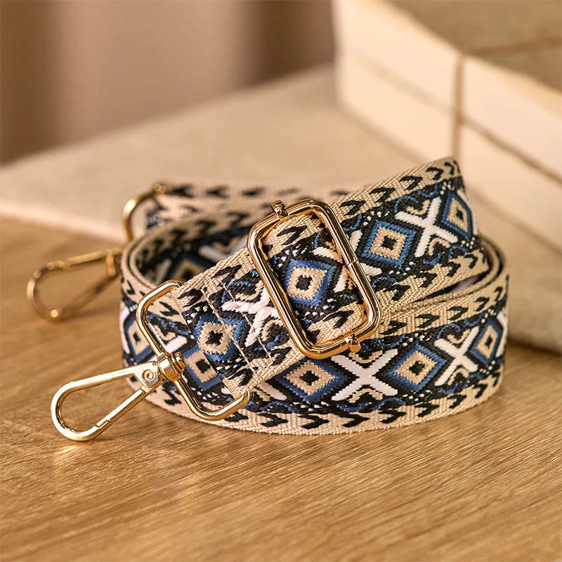 Buddha Stones Boho Rhombus Stripe Geometric Jacquard Adjustable Handbags Crossbody Shoulder Bag Straps Replacement