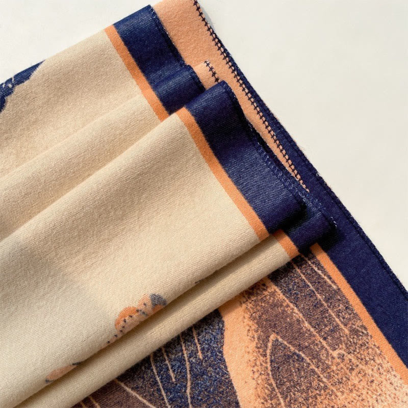 Buddha Stones Winter Mountain Lotus Flowers Leaves Pattern Soft Scarf Shawl
