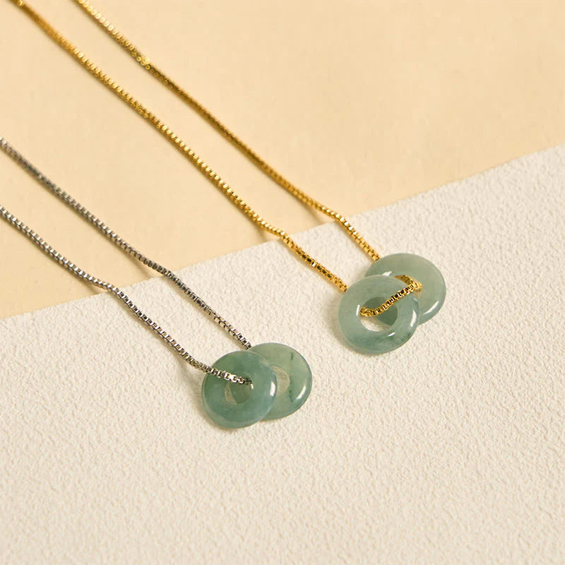 FREE Today: Fortune and Luck Jade Double Peace Buckle Necklace Pendant