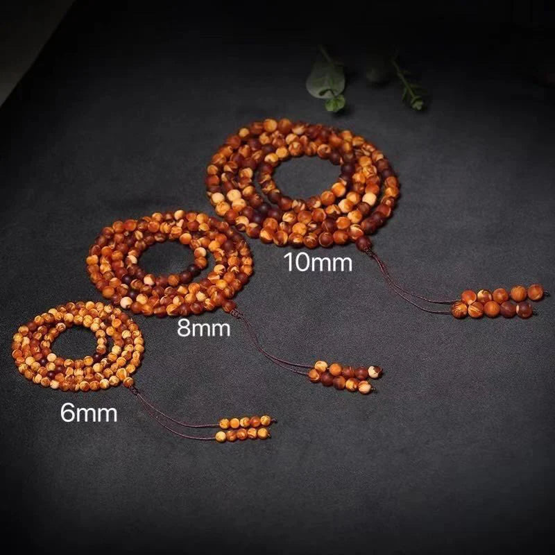 Buddha Stones 108 Tibetan Amber Round Beads Clear Anxiety Mala
