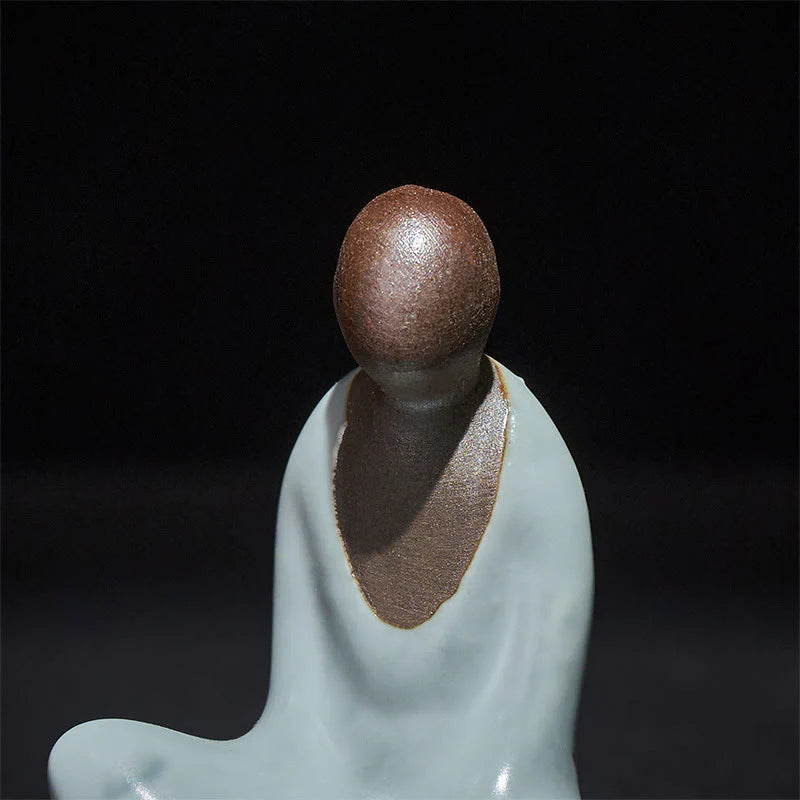 Buddha Stones Small Formless Buddha Meditating Ceramic Statue Zen Home Decoration 4*2.5*5cm
