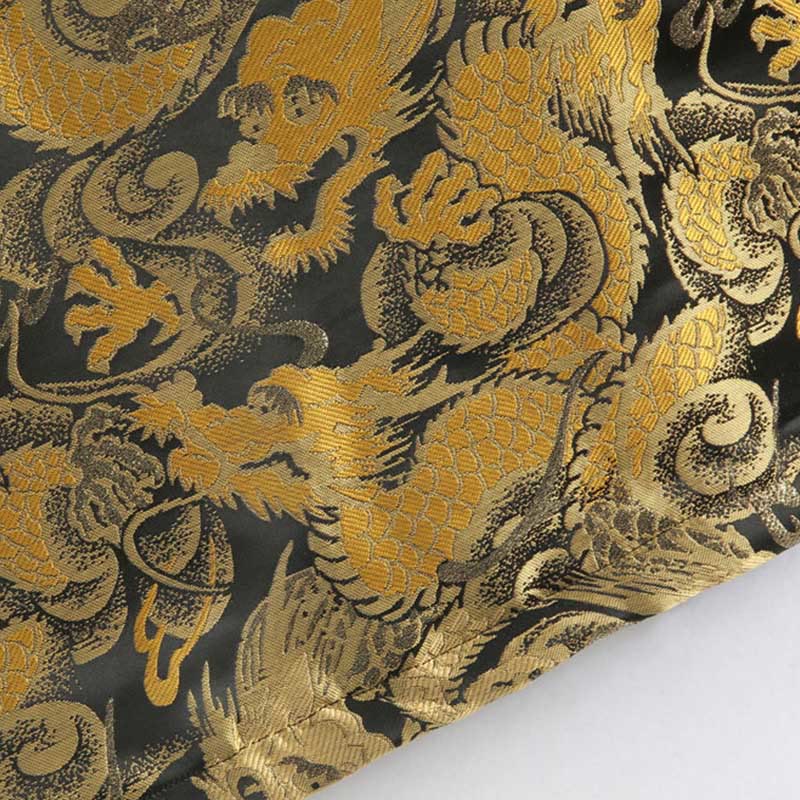 Buddha Stones Winter Dragon Jacquard Warm Frog-Button Long Sleeve Men's Jacket With Pockets