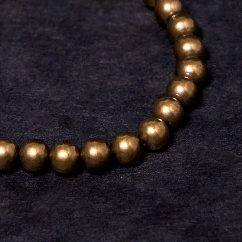 Buddha Stones Wishing You Good Luck Always Pure Copper Brass Bracelet Includes Gift Message Card
