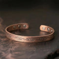 Buddha Stones Spiral Pattern Copper Balance Open Adjustable Cuff Bracelet Bangle