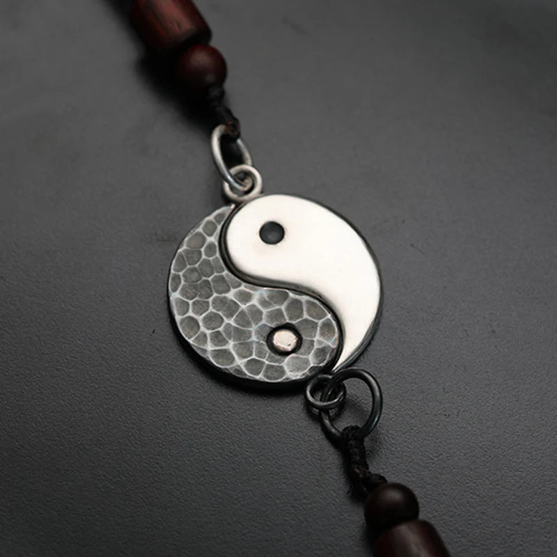Buddha Stones 990 Sterling Silver Yin Yang Balance Harmony Necklace Pendant (Extra 30% Off | USE CODE: FS30)