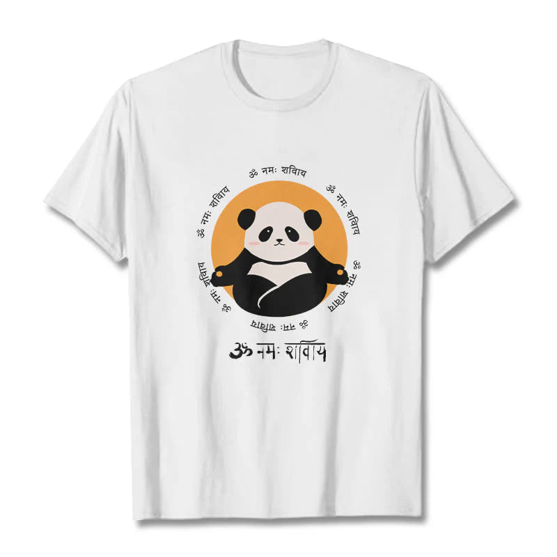 Buddha Stones Panda Sanskrit Namah Shivaya Tee T-shirt