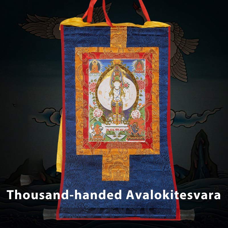 Buddha Stones Tibetan Framed Thangka Blessing Protection Decoration (Extra 30% Off | USE CODE: FS30)