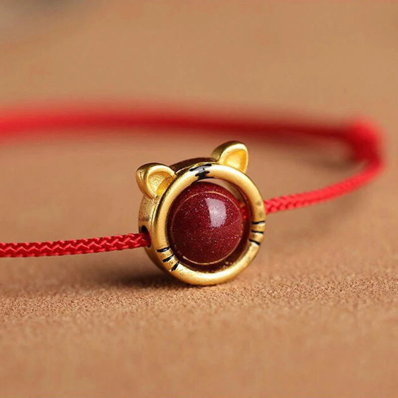 Buddha Stones Handmade Rabbit Tiger Cinnabar Keep Away Evil Spirits Braided String Bracelet (Extra 30% Off | USE CODE: FS30)