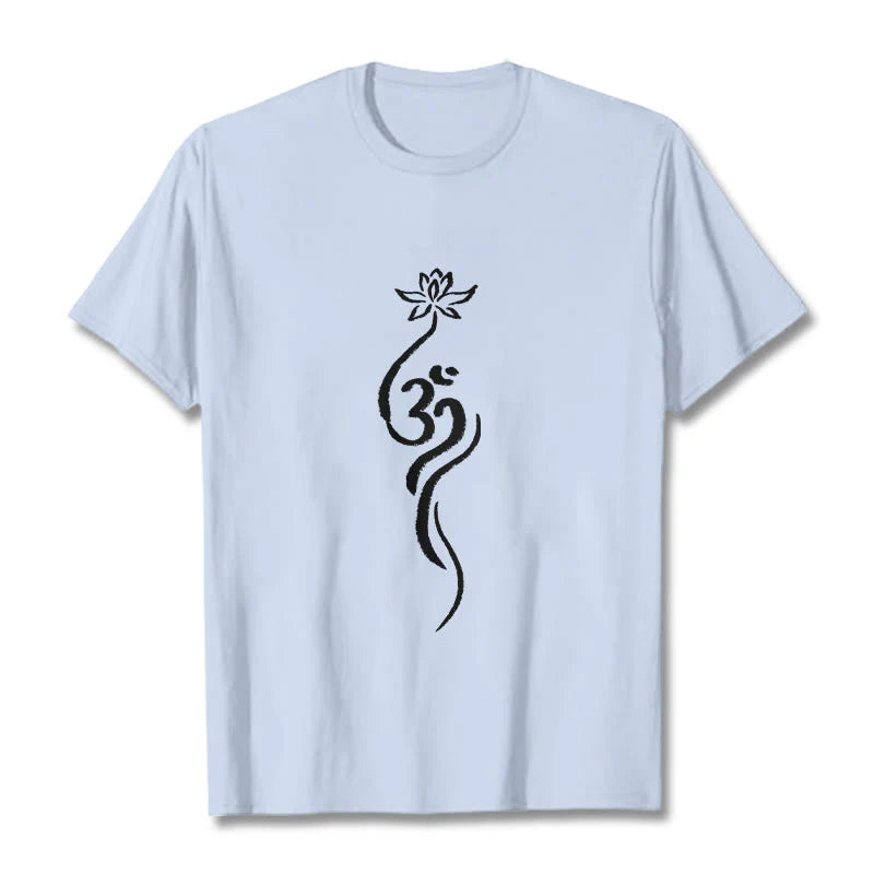 Buddha Stones Lotus Flower Om Design Tee T-shirt