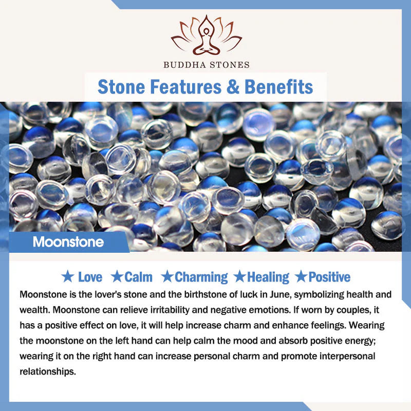 Buddha Stones 925 Sterling Silver Moonstone Positive Earrings