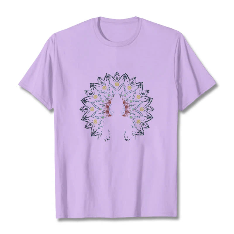 Buddha Stones Mandala Flower Seated Serene Buddha Pattern Tee T-shirt