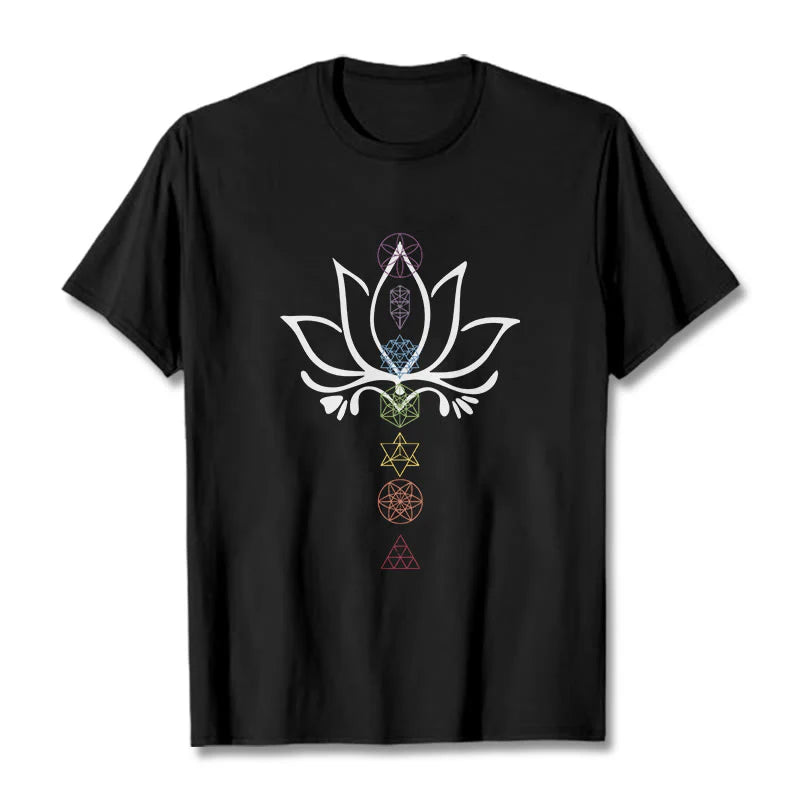 Buddha Stones Lotus Sacred Geometry Tee T-shirt