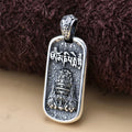 Buddha Stones 925 Sterling Silver Zakiram Goddess of Wealth Om Mani Padme Hum Peace Necklace Pendant