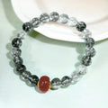 Buddha Stones Green Phantom Red Agate Positive Bracelet