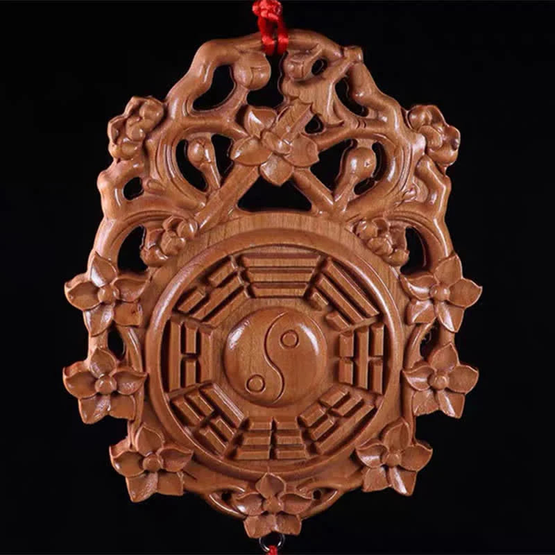 Feng Shui Bagua Map Peach Wood Chinese Knotting Balance Energy Map