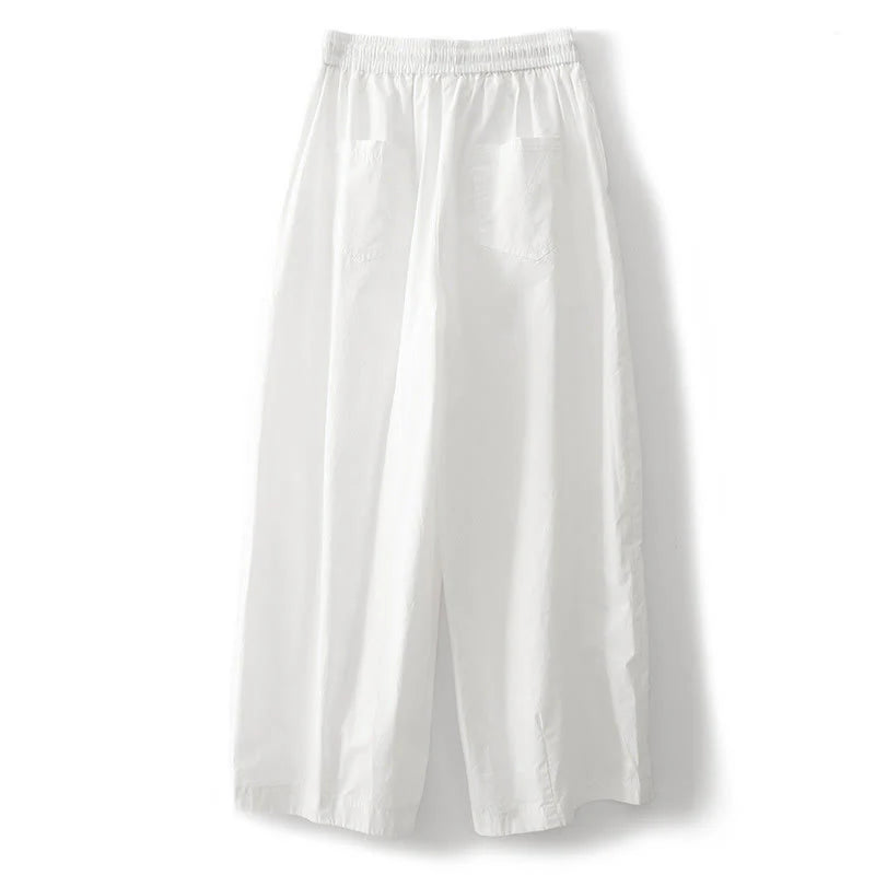 Buddha Stones Plain High Waist Pleats Design Women's Harem Pants With Pockets