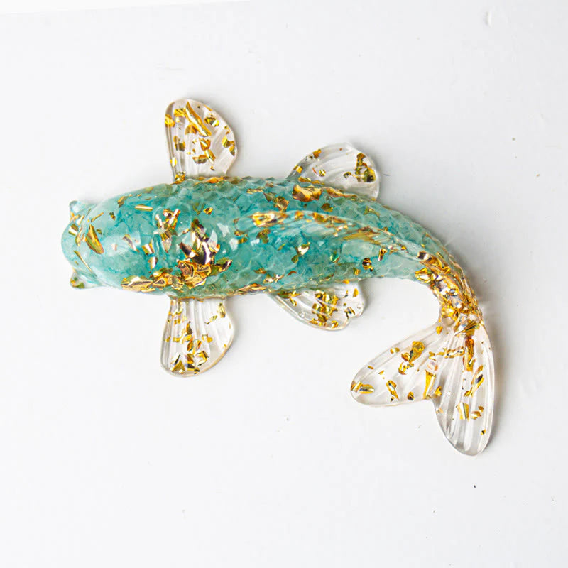 Buddha Stones Koi Fish Crystal Chip Epoxy Resin Luck Decoration