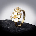 Buddha Stones Daisy Copper Luck Balance Ring