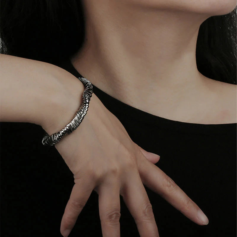 Buddha Stones 925 Sterling Silver Vintage Twisted Design Wealth Healing Chain Bracelet (Extra 30% Off | USE CODE: FS30)
