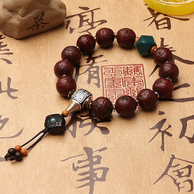 Buddha Stones Tibetan Bodhi Seed Agate Bead Luck Wealth Tassel Charm Wrist Mala (Extra 30% Off | USE CODE: FS30)