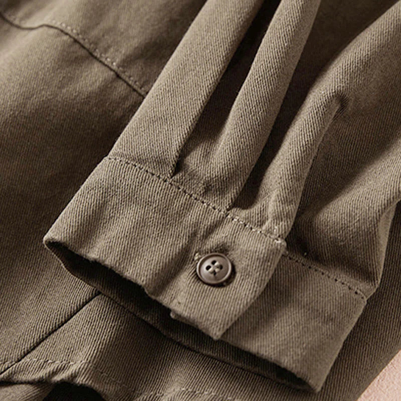 Buddha Stones Fall Irregular Design Long Sleeve Women's Cotton Linen Lapel Jacket With Pockets
