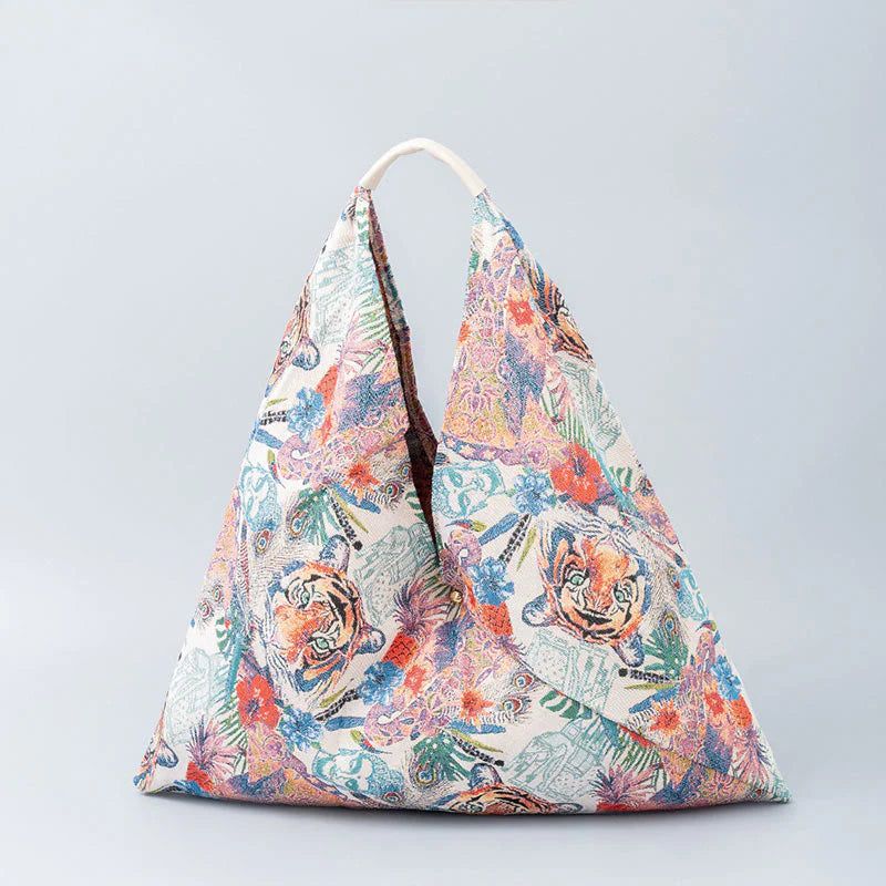 Buddha Stones Geometry Tiger Flowers Leopard Stripes Print Underarm Triangle Shoulder Bag