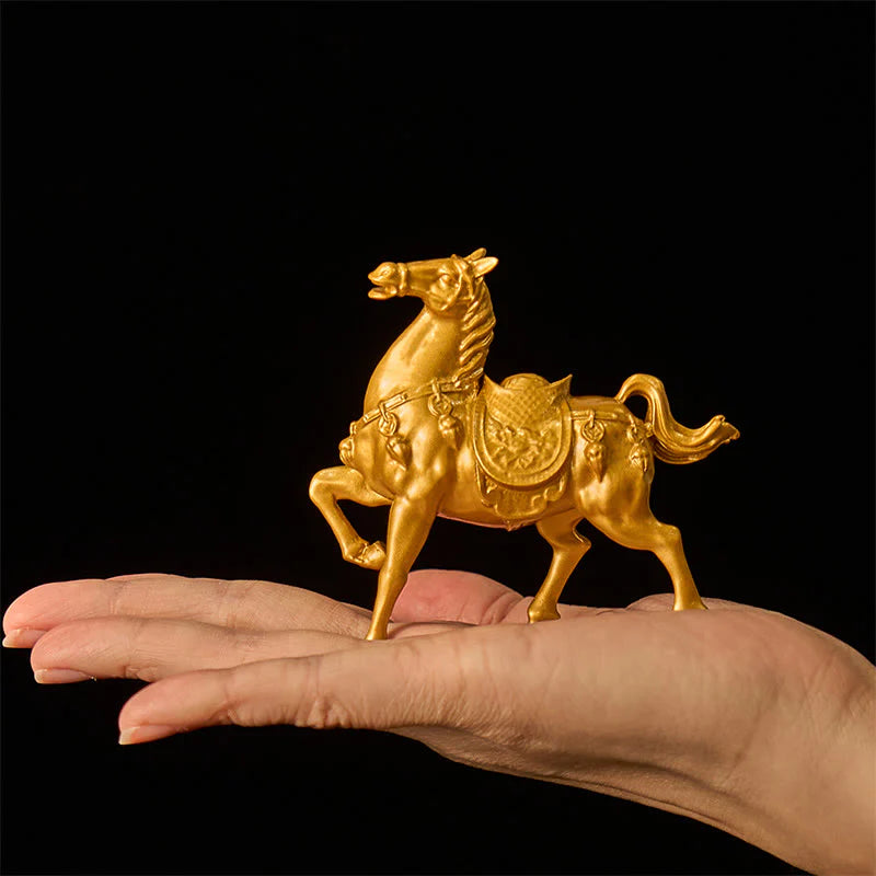Buddha Stones Year of the Horse Ingot Success Alloy Home Decoration