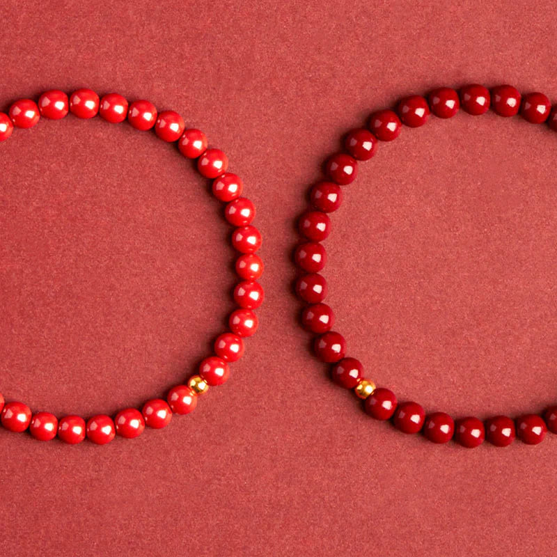 Buddha Stones Natural Cinnabar Amber Stone Calm Bracelet
