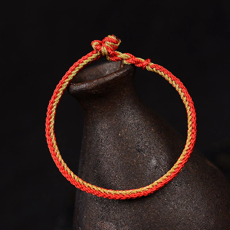 Buddha Stones Two-Color Rope Handcrafted Eight Thread Peace Knot Bracelet (Extra 30% Off | USE CODE: FS30)