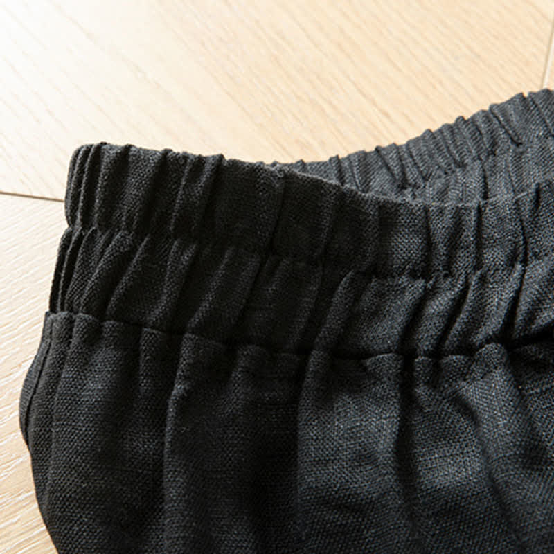 Buddha Stones Women's Spring High Elastic Waist Wide Leg Long Pants With Side Pockets