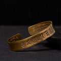 Buddha Stones Six True Words 'om Mani Padme Hum' Heart Sutra Copper Brass Inner Peace Cuff Bracelet Bangle
