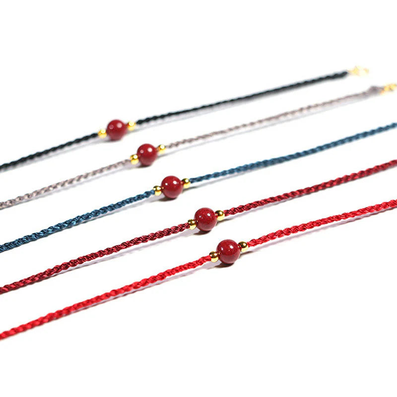 Buddha Stones Cinnabar Red String Blessing Keep Away Evil Spirits Bracelet