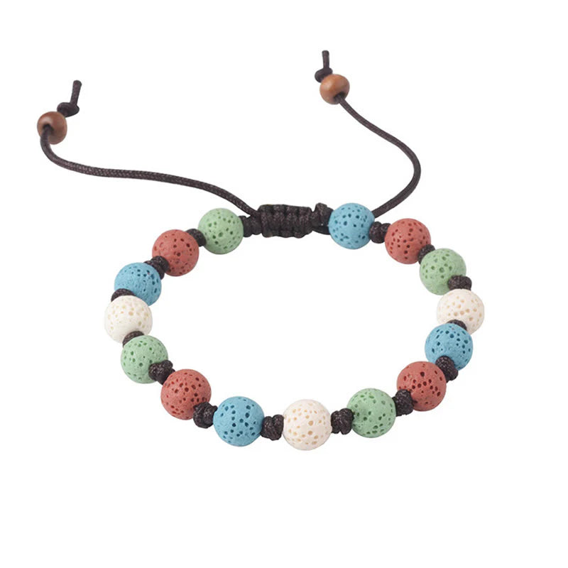 Buddha Stones Colorful Lava Rock Support Bracelet