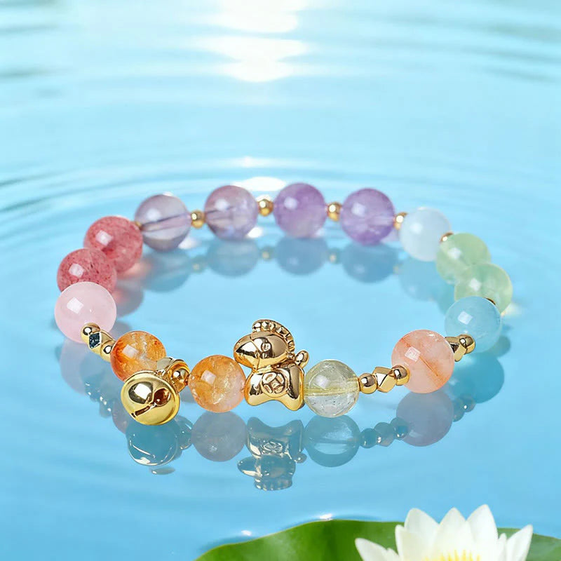 Buddha Stones Year Of The Horse Citrine Amethyst Various Crystals Protection Bracelet