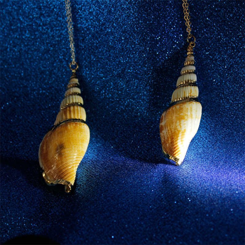 Buddha Stones Natural Shankha Conch Shell Seashell Lucky Necklace Pendant