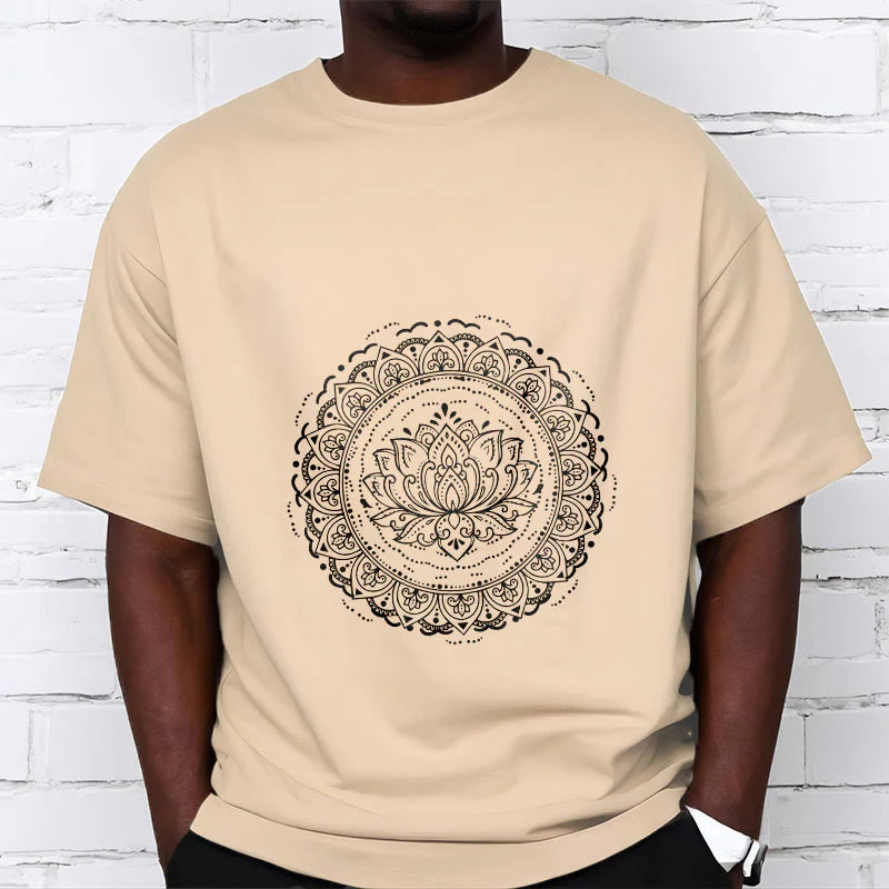 Buddha Stones Mandala Lotus Flower Pattern Tee T-shirt