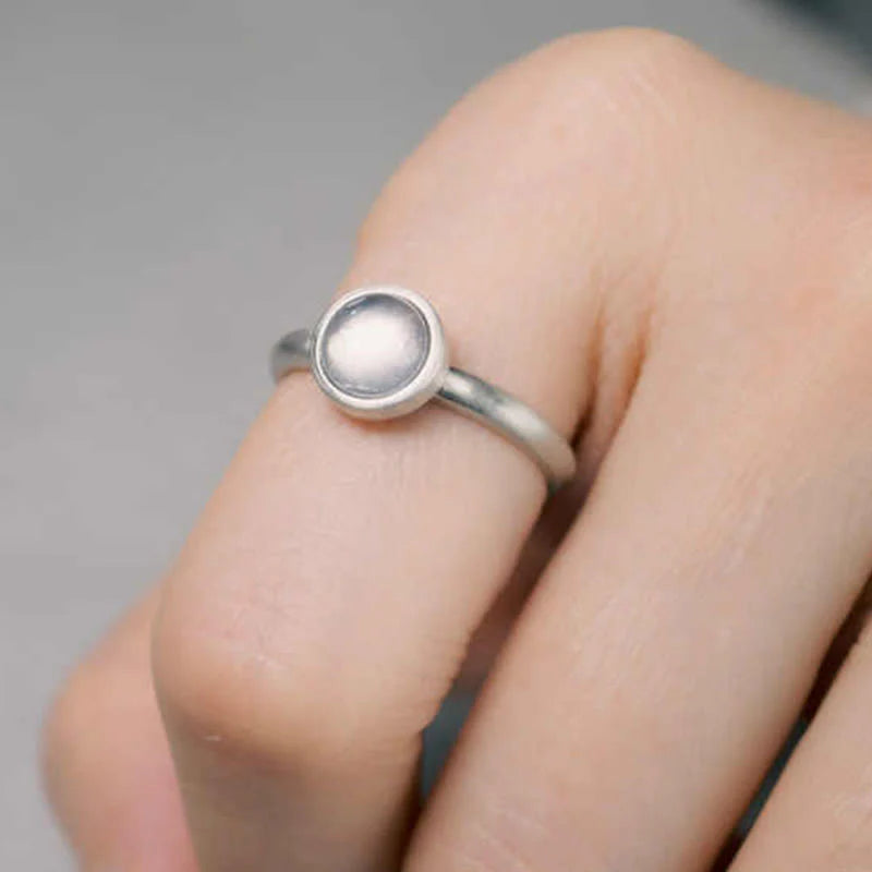 Buddha Stones Natural 925 Sterling Silver Pink CrystalÂ Adjustable Warmth Ring
