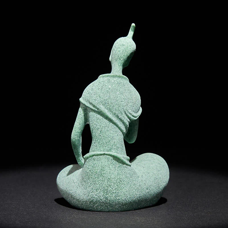 Buddha Stones Listening Buddha Statue Sandstone Home Decoration 6.5*5.5*9.5cm