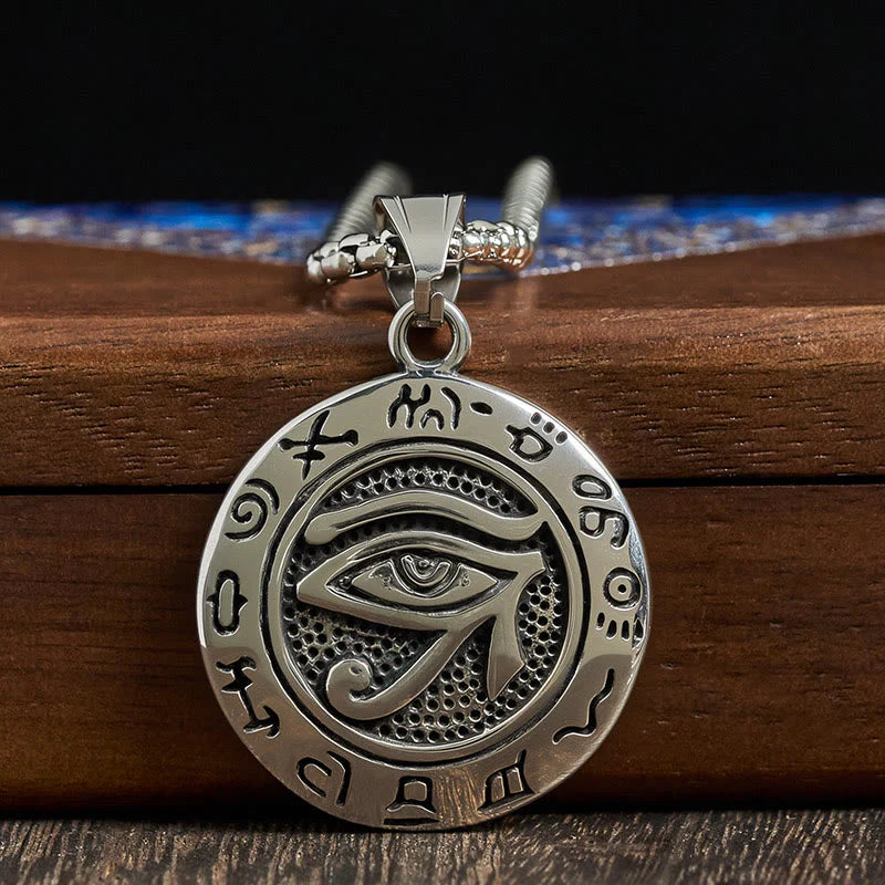 Buddha Stones Titanium Steel Evil Eye Balance Necklace Pendants