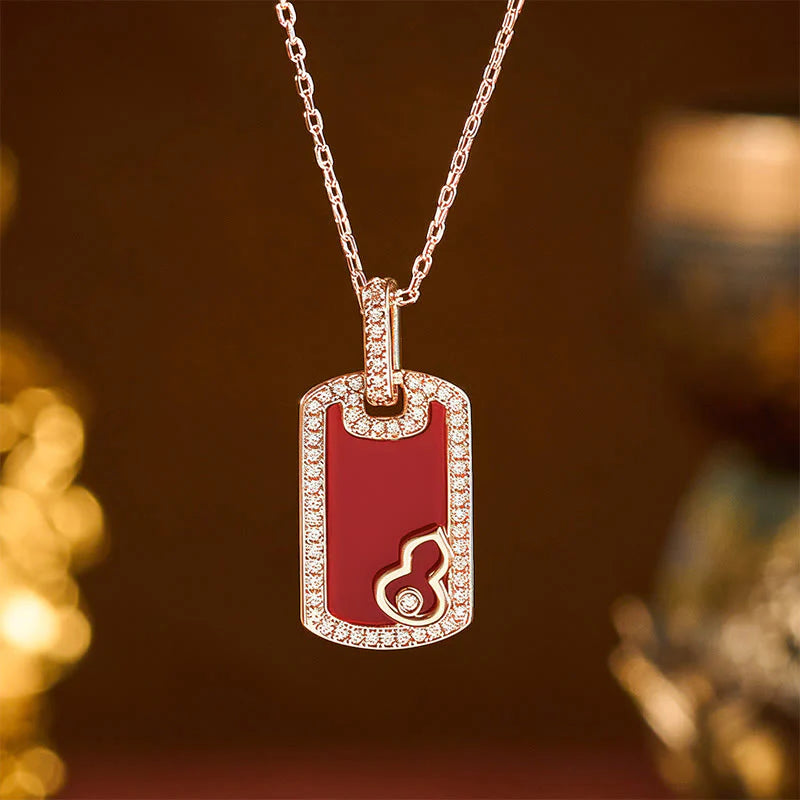 Buddha Stones Gourd Hollow Design Copper Protection Necklace Pendant