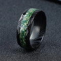 Buddha Stones Faceted Natural Inlay Titanium Steel Strength Ring