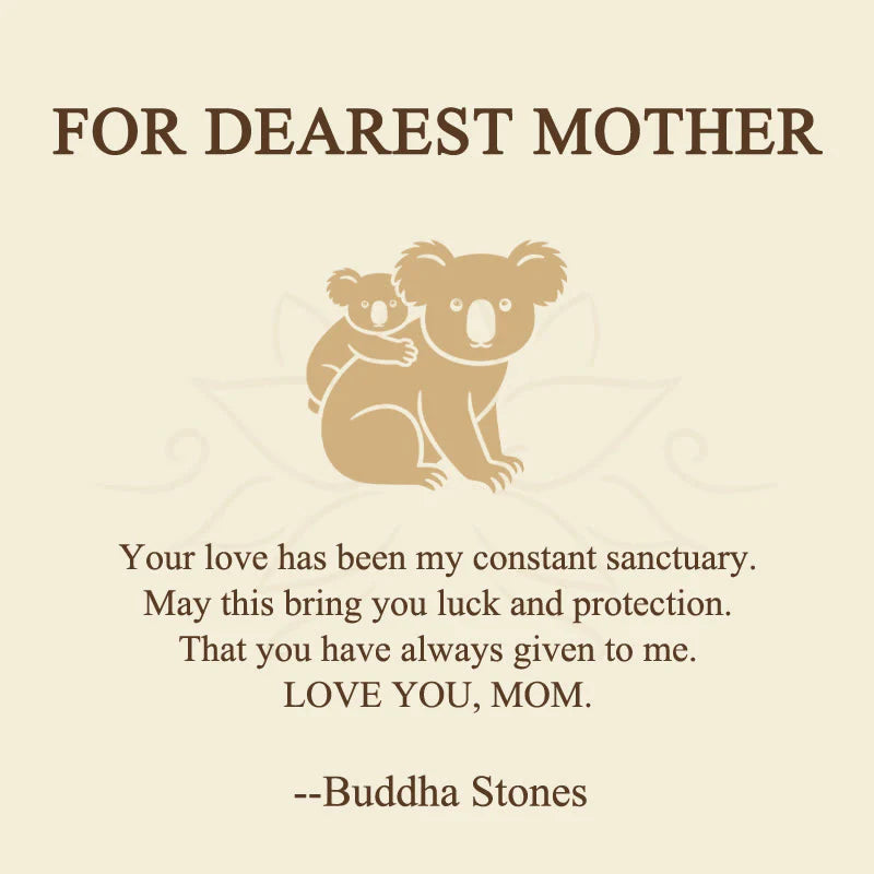 Buddha Stones FOR DEAREST MOTHER Koala Titanium Steel Calm Necklace Pendants Includes Gift Message Card