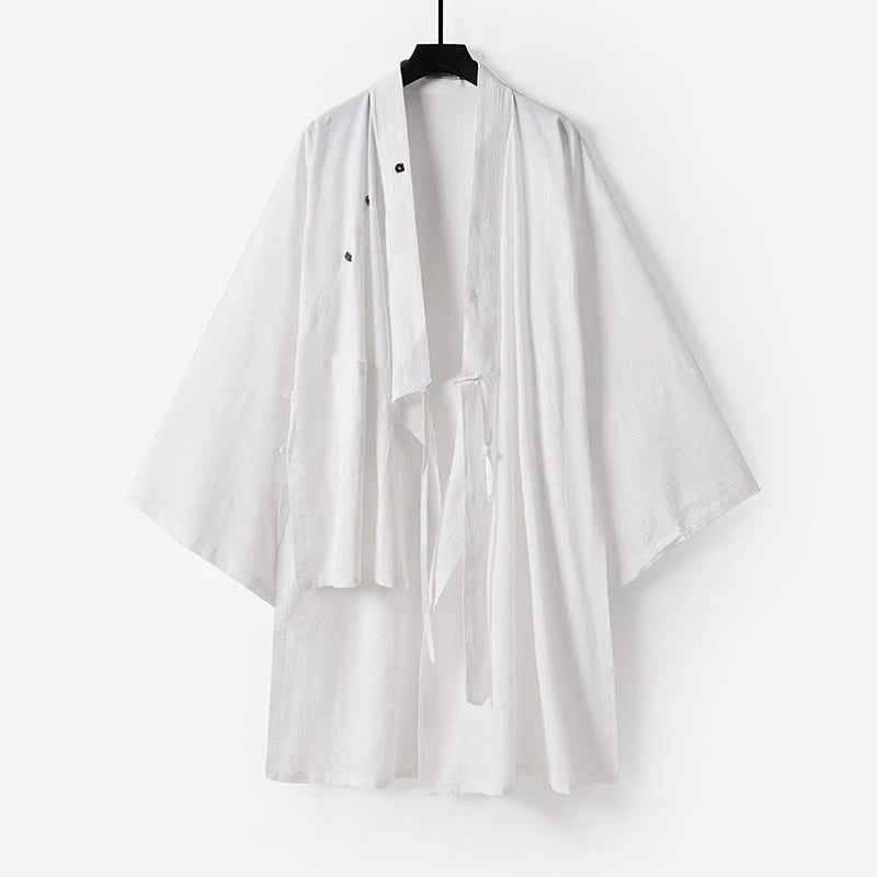 Buddha Stones Wudang Traditional Tai Chi Ceremony Three Quarter Sleeve Men's Taoist Long Robe