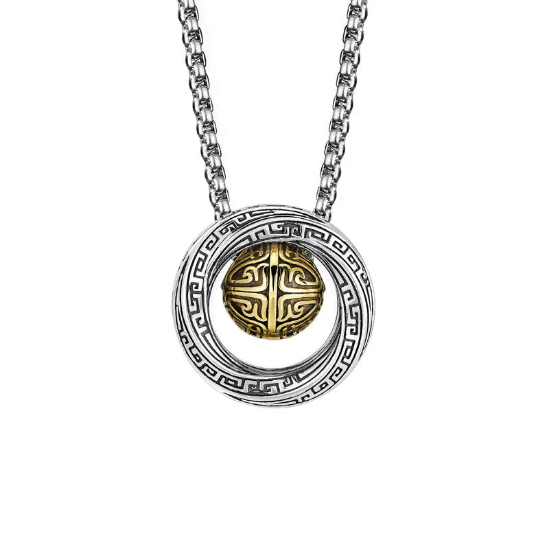 Buddha Stones Mobius Lucky Bead Copper Wealth Necklace Pendant
