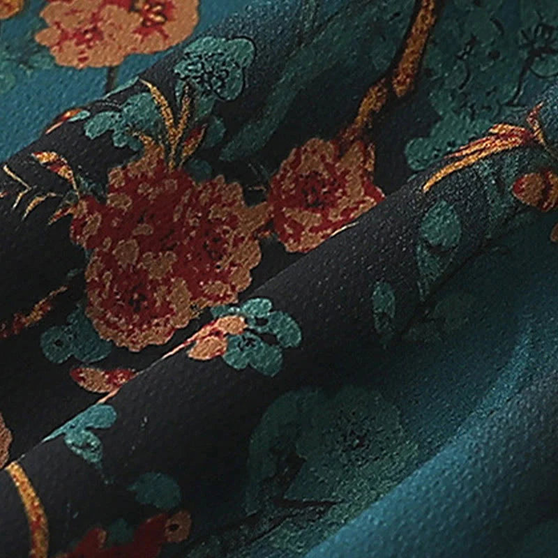 Buddha Stones Vintage Embroidery Jacquard Weave Flower Pattern Vest
