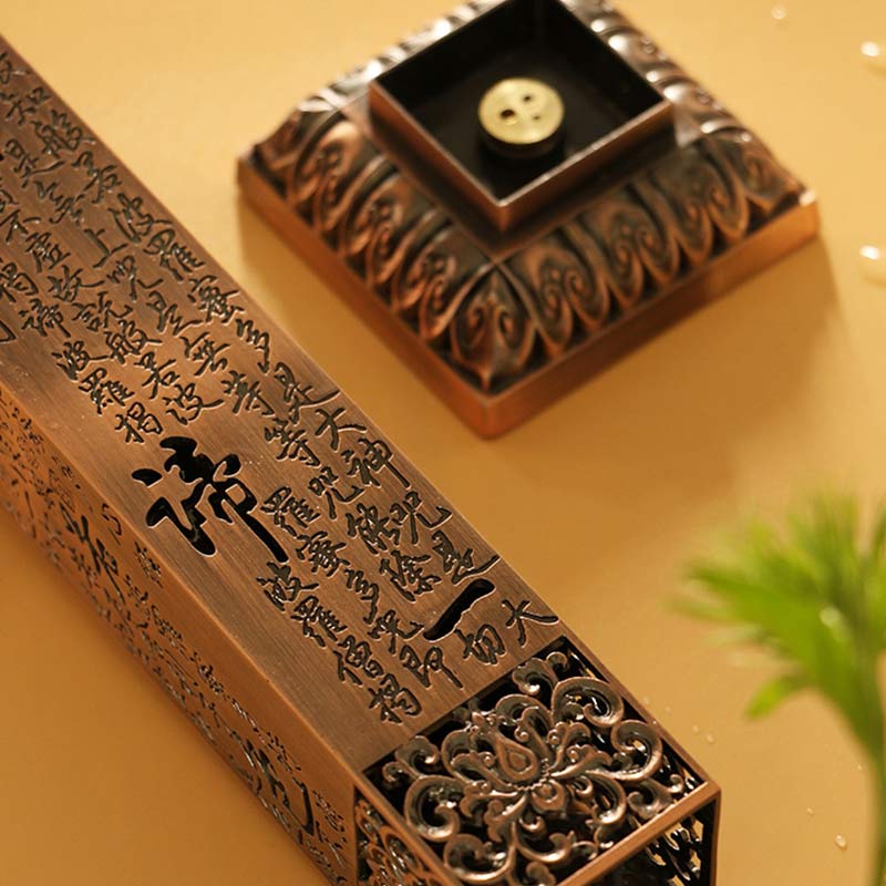 Buddha Stones Heart Sutra Alloy Incense Holder Healing Home Decoration Incense Burner