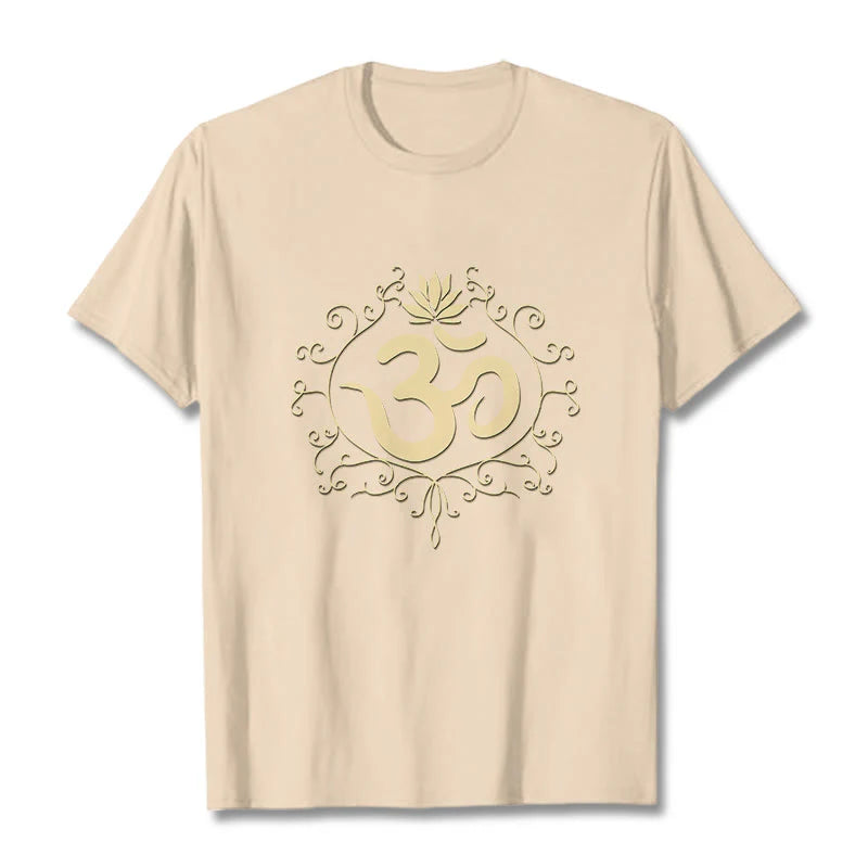 Buddha Stones Om Symbol Vines Lotus Flower Tee T-shirt